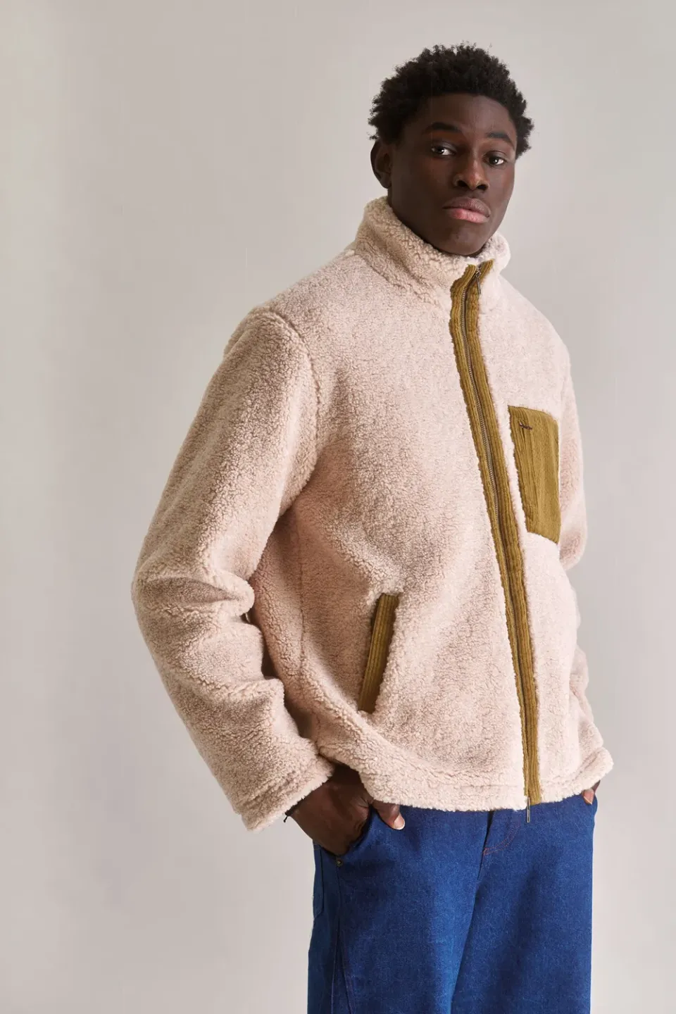 Komodo Drew Fleecejacke Sand recycelt vegan