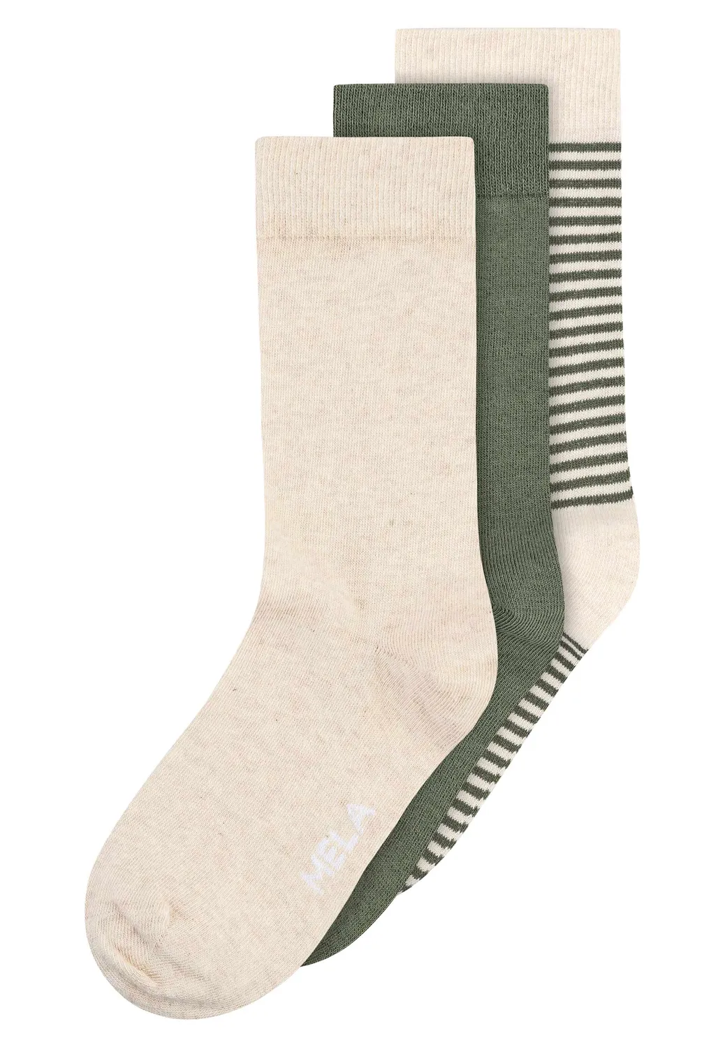 MELA Basic Socken 3 Paare weiß 39-42 Bio-Baumwolle