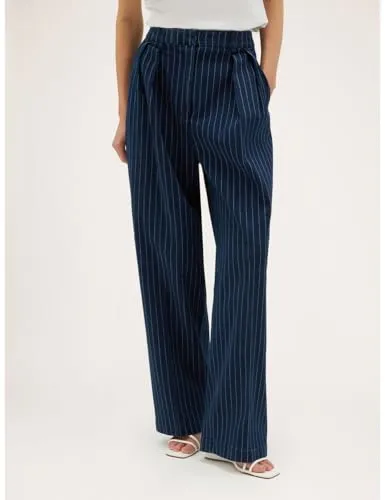 Motivi Palazzo Nadelstreifen-Denim Jeans weit gestreift