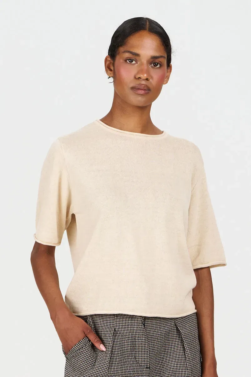 KOMODO CAMILLE T-Shirt Almond Ramie Baumwolle