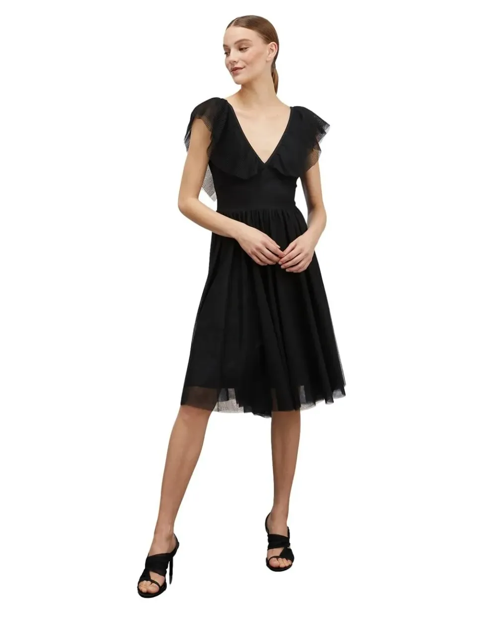 Motivi Spring Summer 24 Tüll Kleid kurz mit Plissee