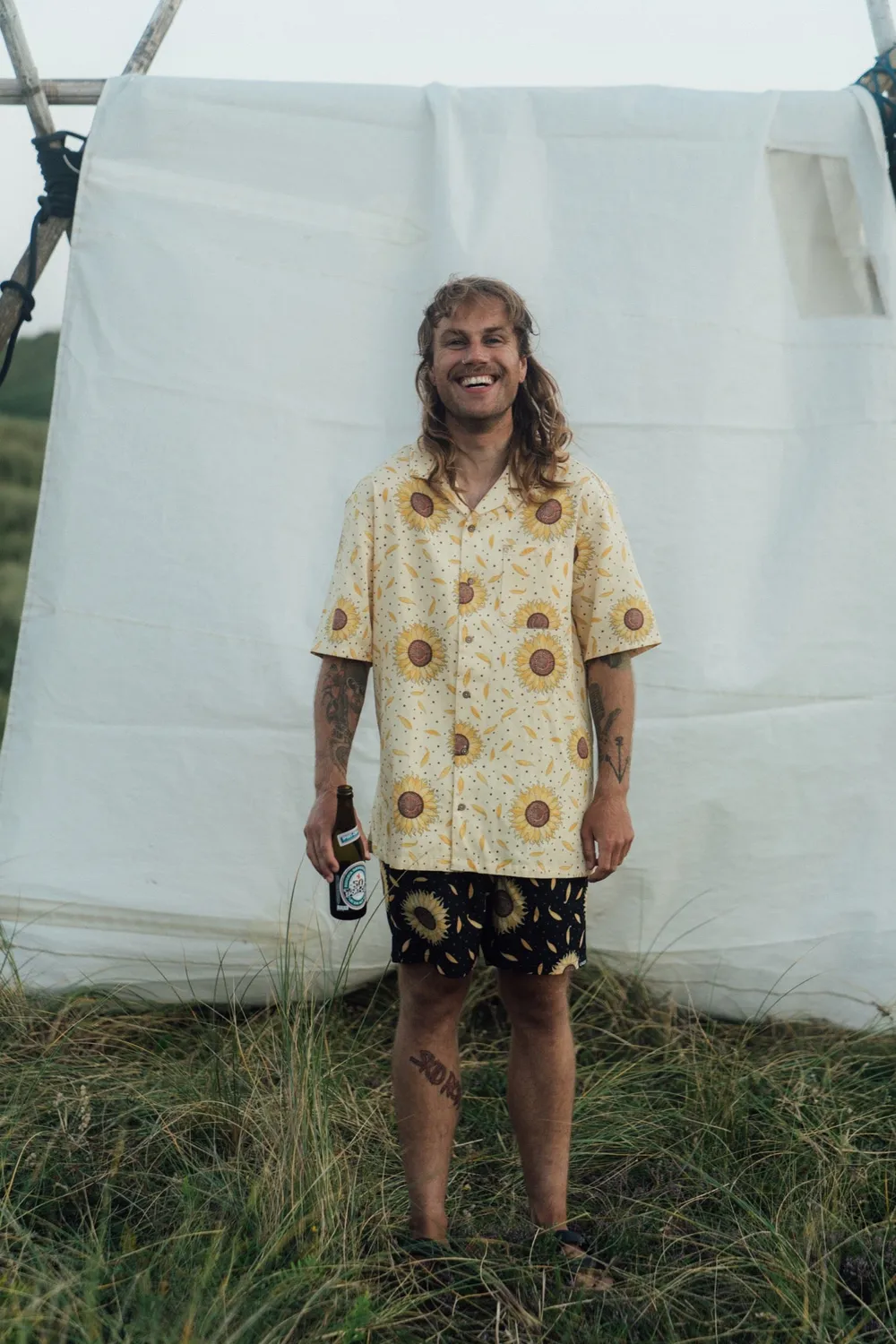 LAKOR Sunflower Swim Shorts Moonless Night recycelt