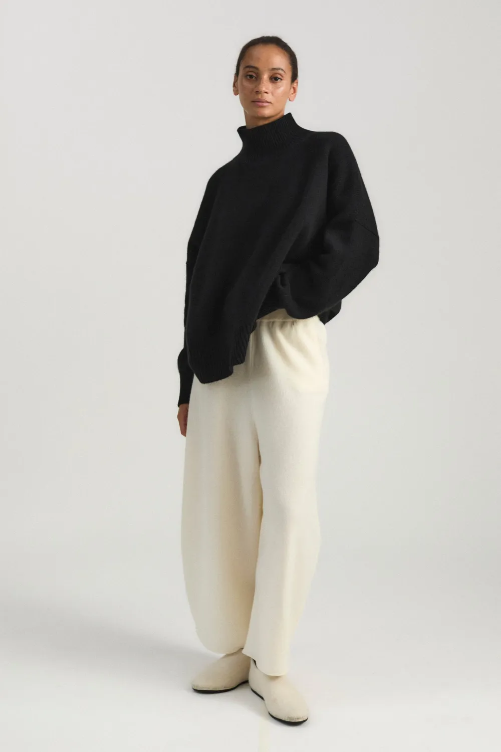 Oyuna Maxi Strickhose Ivory aus Kaschmir