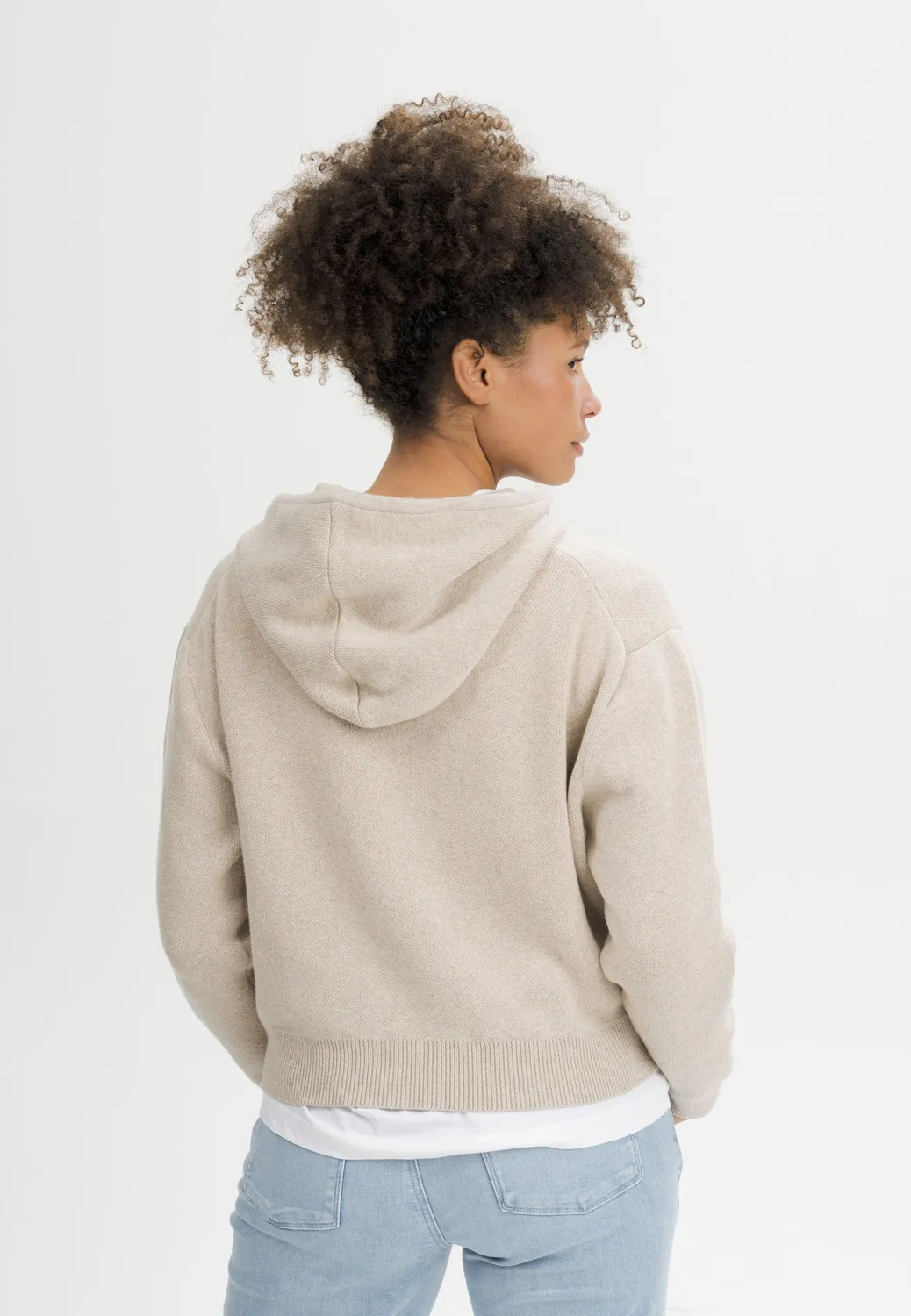 MELA JANISHA Strick-Kapuzenpullover Bio-Baumwolle