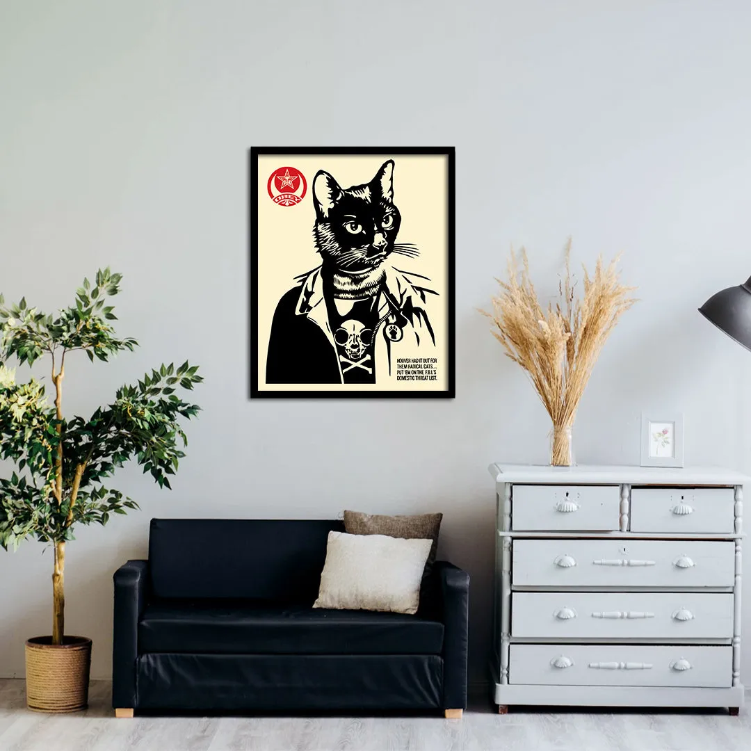 Obey Radical Cat Kunstdruck signiert 51 x 41 cm