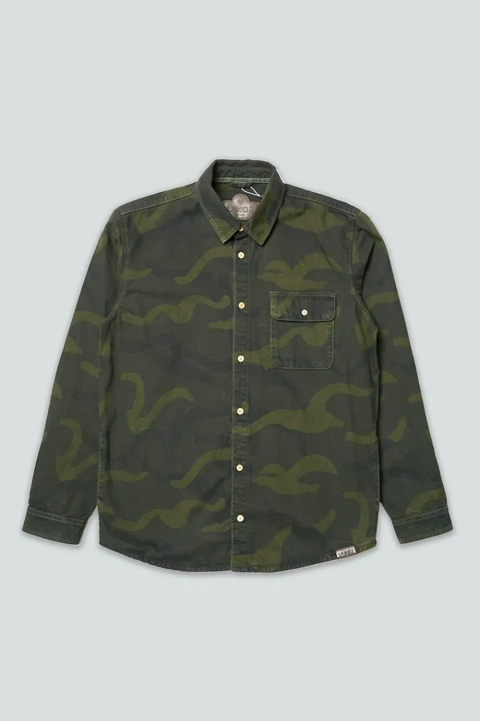 LAKOR Camo Overshirt Rosin Baumwolle-Leinen