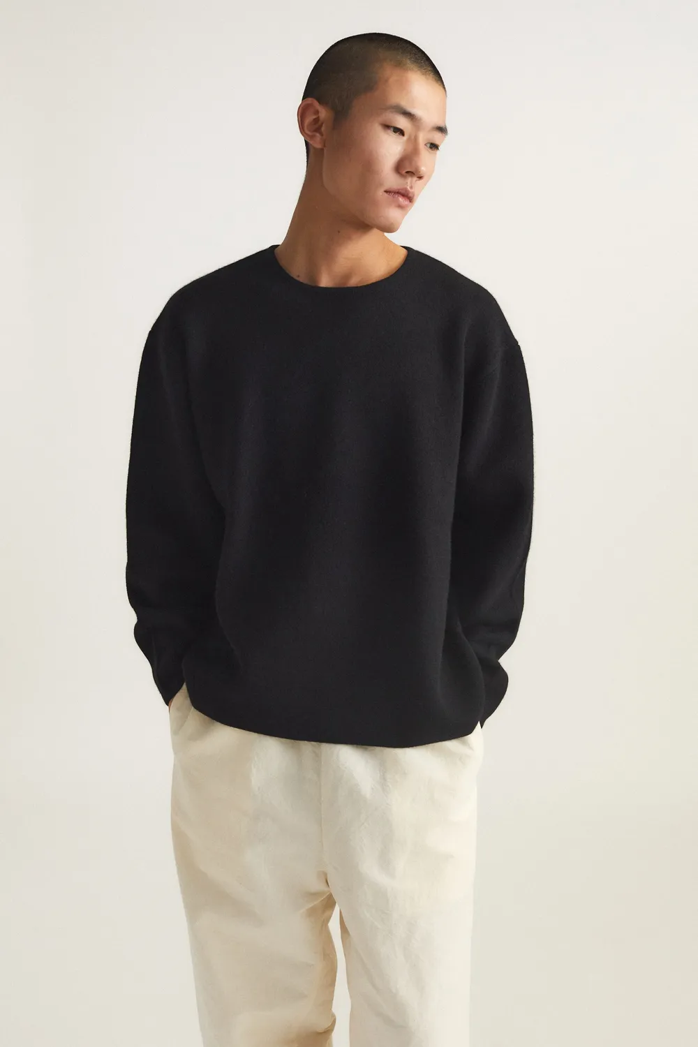 Oyuna Axa Pullover Schwarz Herren Oversize