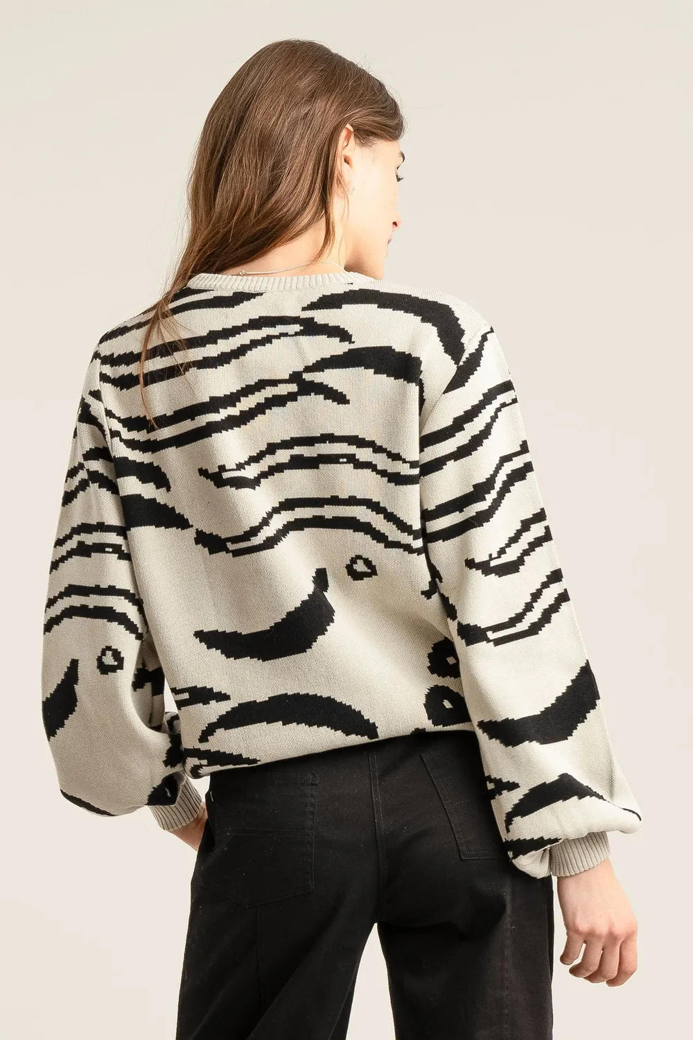 KOMODO TIGER HOPE Pullover Ecru Tigerprint Bio