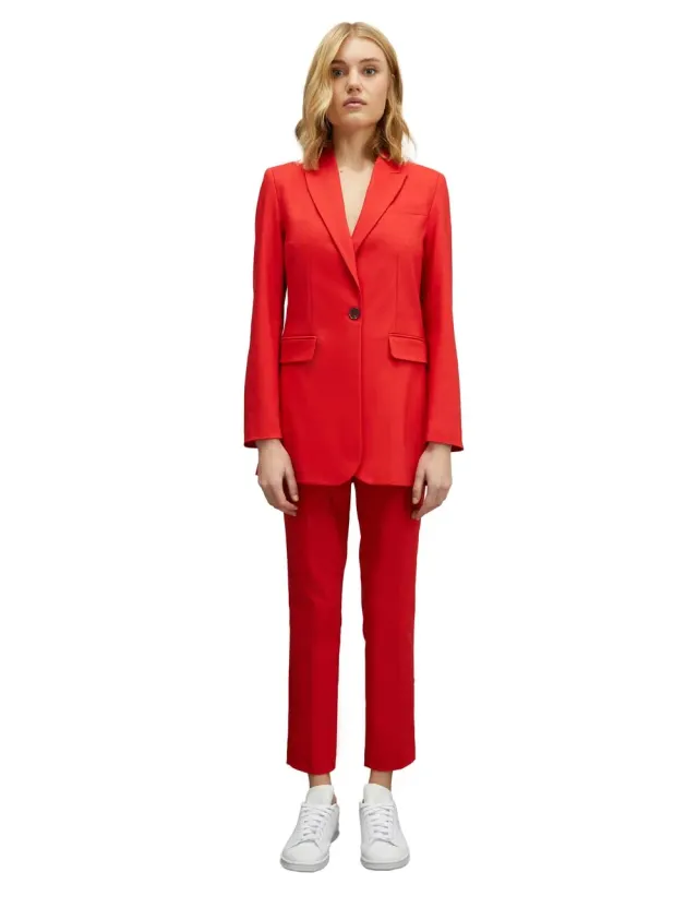 Motivi Einreihige Blazer-Jacke Baumwollmix