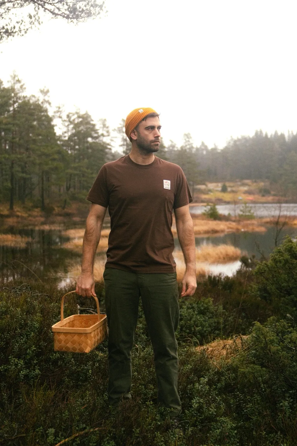 LAKOR Mushroom Forest T-Shirt Braun Bio-Baumwolle