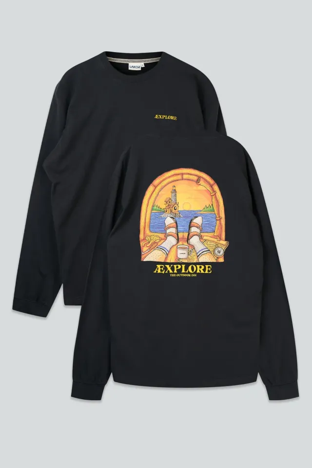 LAKOR Room with a View Boxfit Langarmshirt Moonless Night