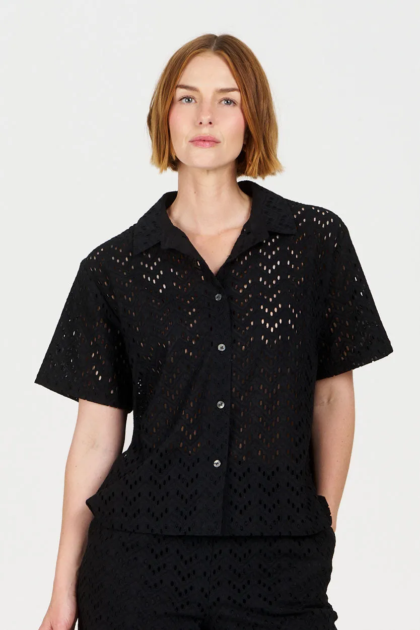 KOMODO LUNA Hemd Schwarz Bio-Baumwolle Damen