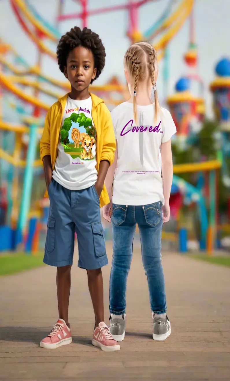 Covered Lion of Judah Kinder T-Shirt aus Baumwolle