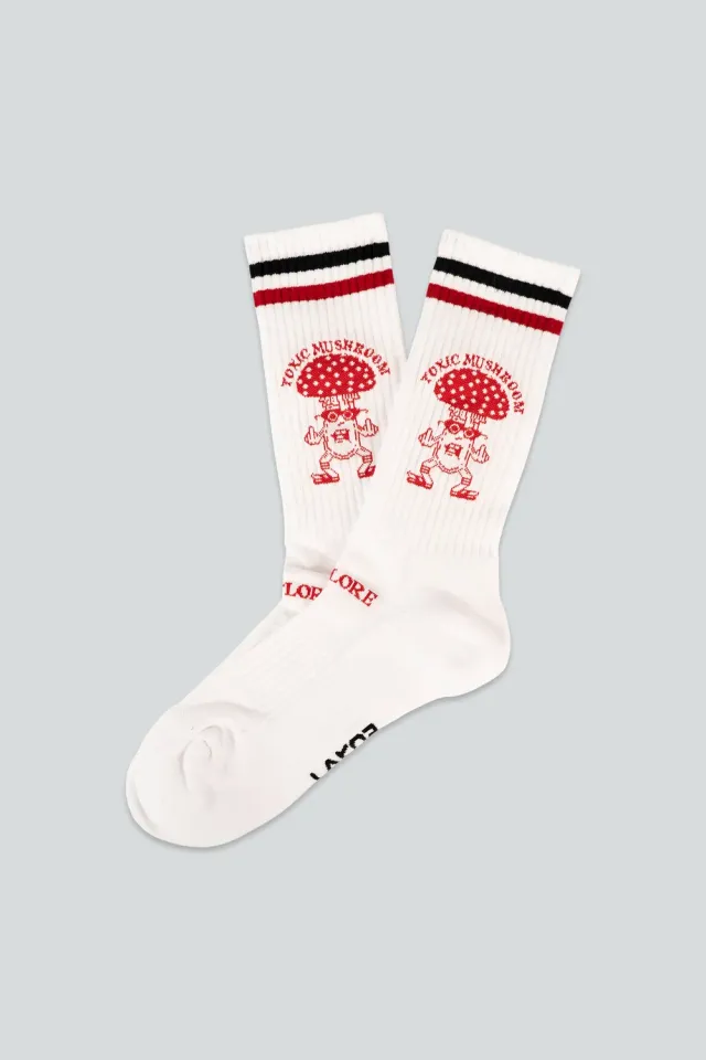 LAKOR Toxic Mushroom Socken weiß Fliegenpilz