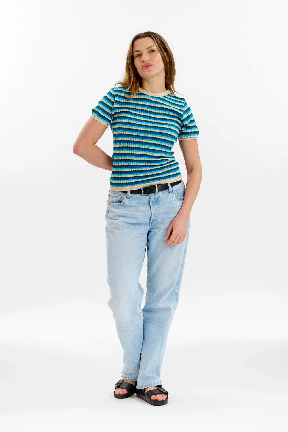 Komodo Penelope Pointelle Shirt Ocean EUR 38 gestreift
