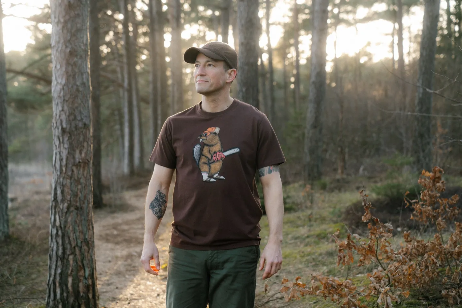 LAKOR Lazy Lumber T-Shirt Chicory Coffee Bio-Baumwolle