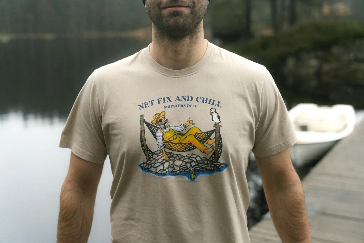 LAKOR Net Fix and Chill T-Shirt White Pepper Bio