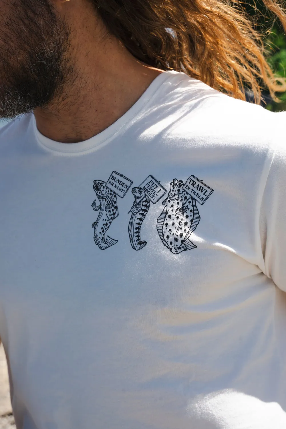 LAKOR Fiskedemonstration T-Shirt Star White Bio