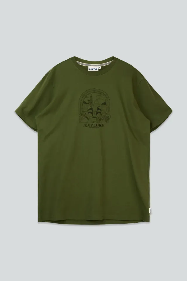LAKOR Looking Out T-Shirt Rifle Green Bio-Baumwolle