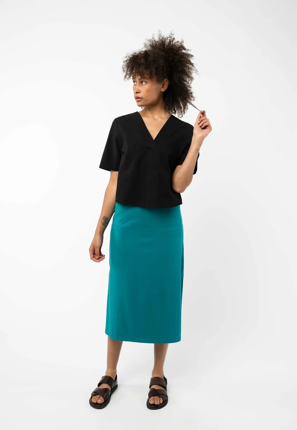 MELA NALA Bluse schwarz aus Bio-Baumwolle