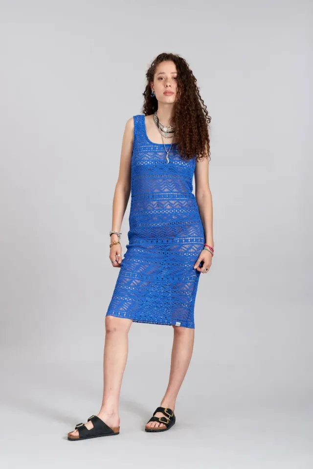 KOMODO LAGO Kleid Saphirblau Bio-Baumwolle Gr. 2