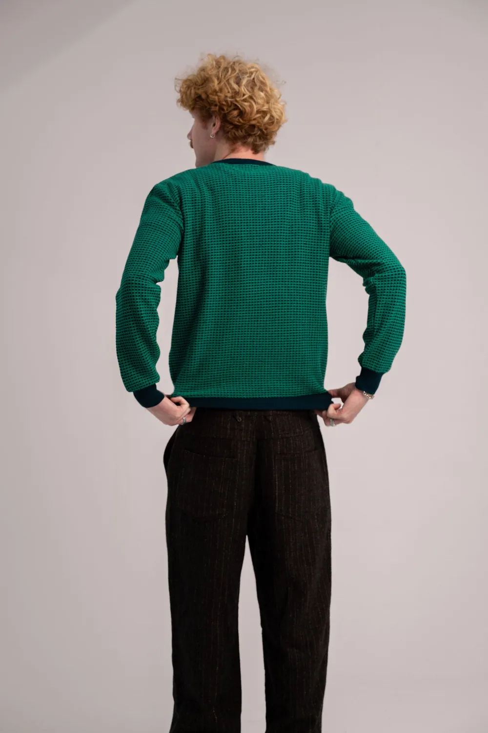 KOMODO HASAN Pullover Teal Bio-Baumwolle Herren