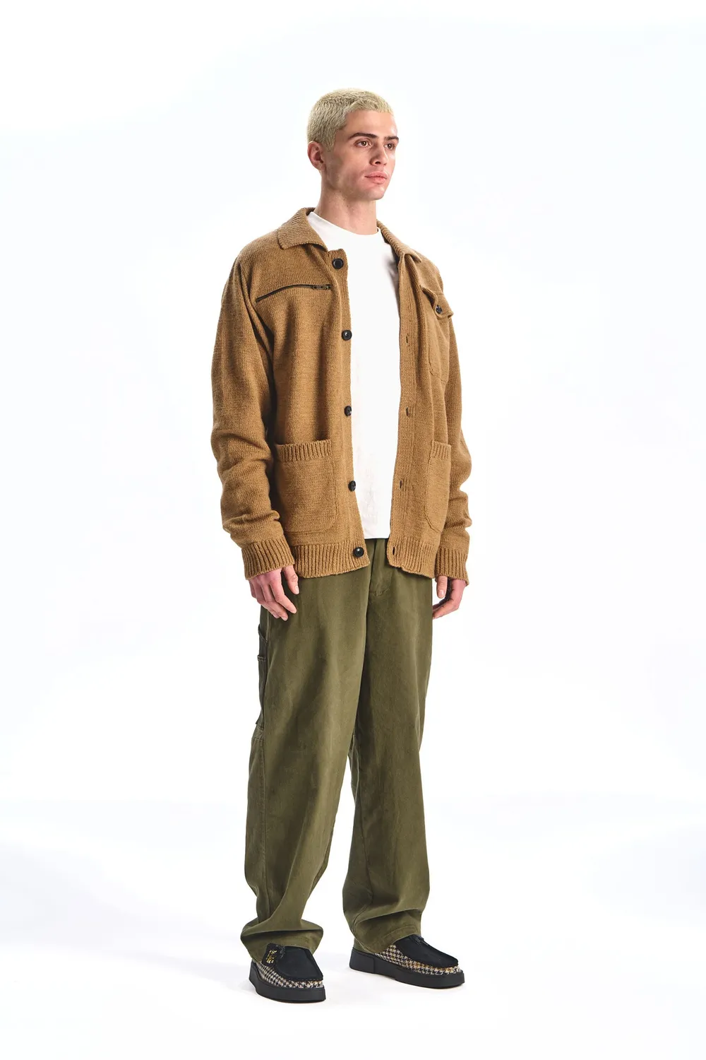 KOMODO WOLFIE Strickjacke Camel Herren Lambswool