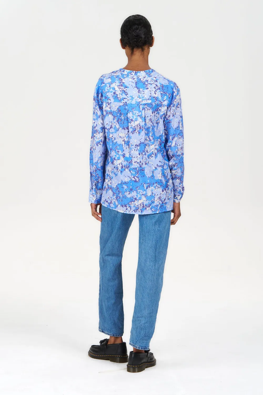 Komodo Corby Bluse Acid-Blue Tencel-Leinen