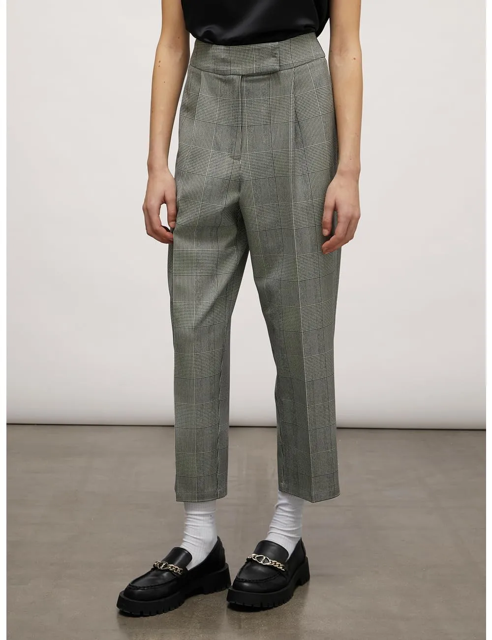 Motivi Hose Glencheck gerade geschnitten mit Bügelfalte