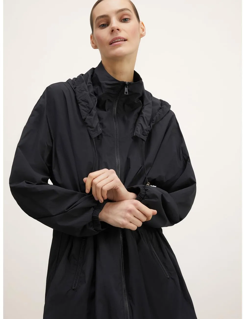 Motivi Parka aus Nylon mit Kapuze einfarbig