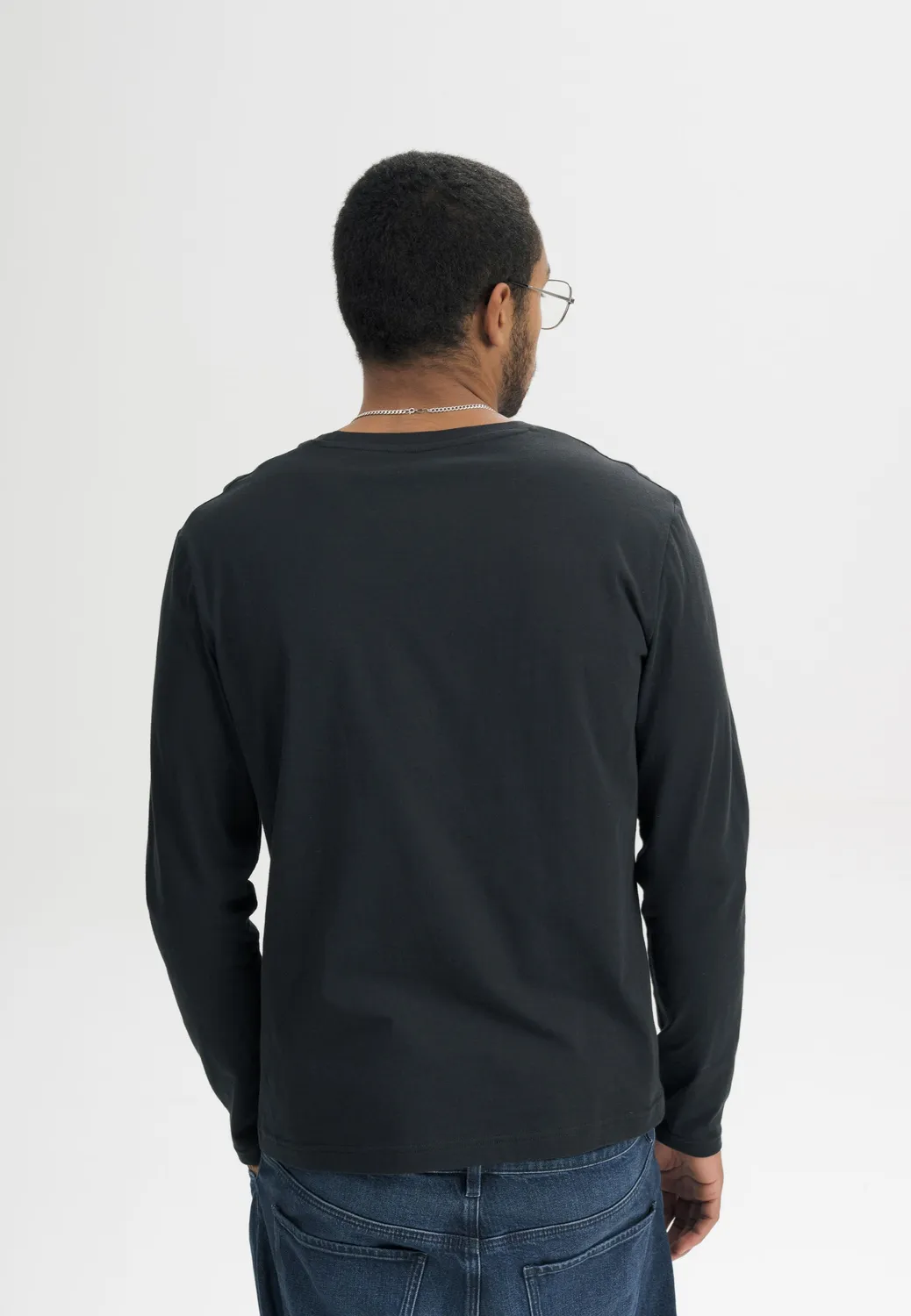 MELA JERIN Langarmshirt schwarz Gr. M Bio-Baumwolle