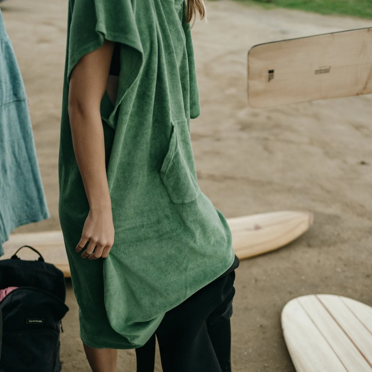 Langbrett Frottee Surfponcho Bio-Baumwolle dunkelblau