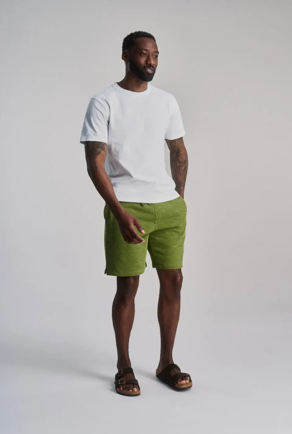 Komodo Calum Shorts Grün-Melange Bio