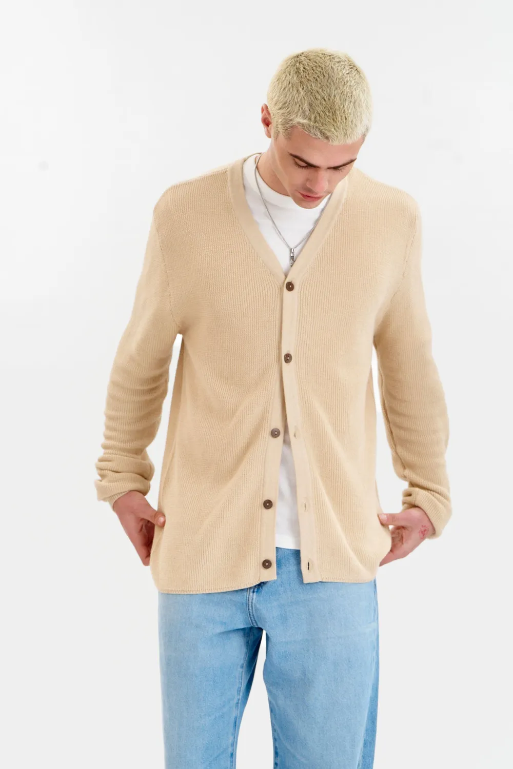 Komodo Lucas Cardigan Creme aus Bio-Baumwolle