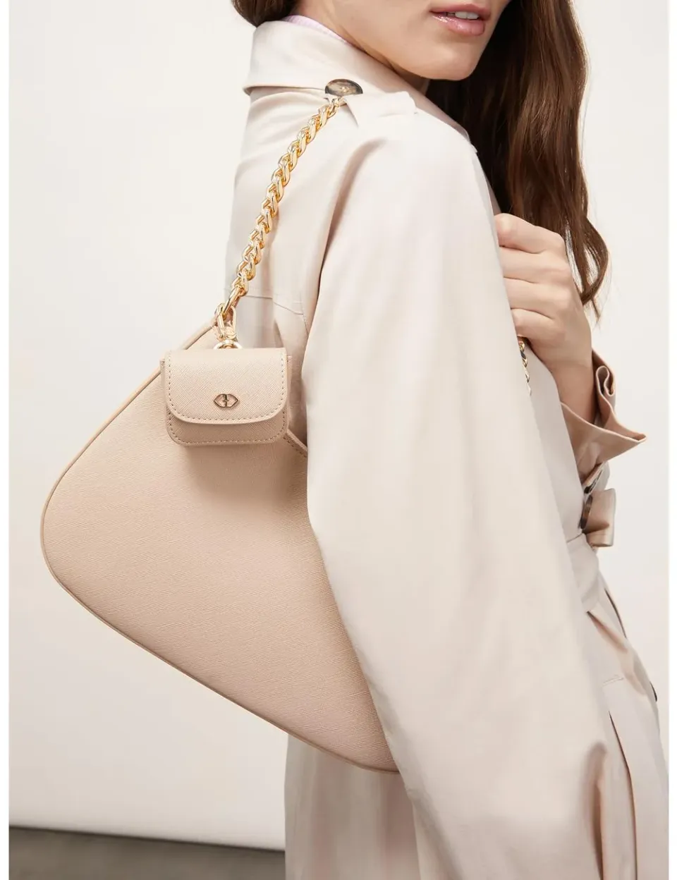 Motivi Spring Summer 24 Hobo Glam Schultertasche Beige