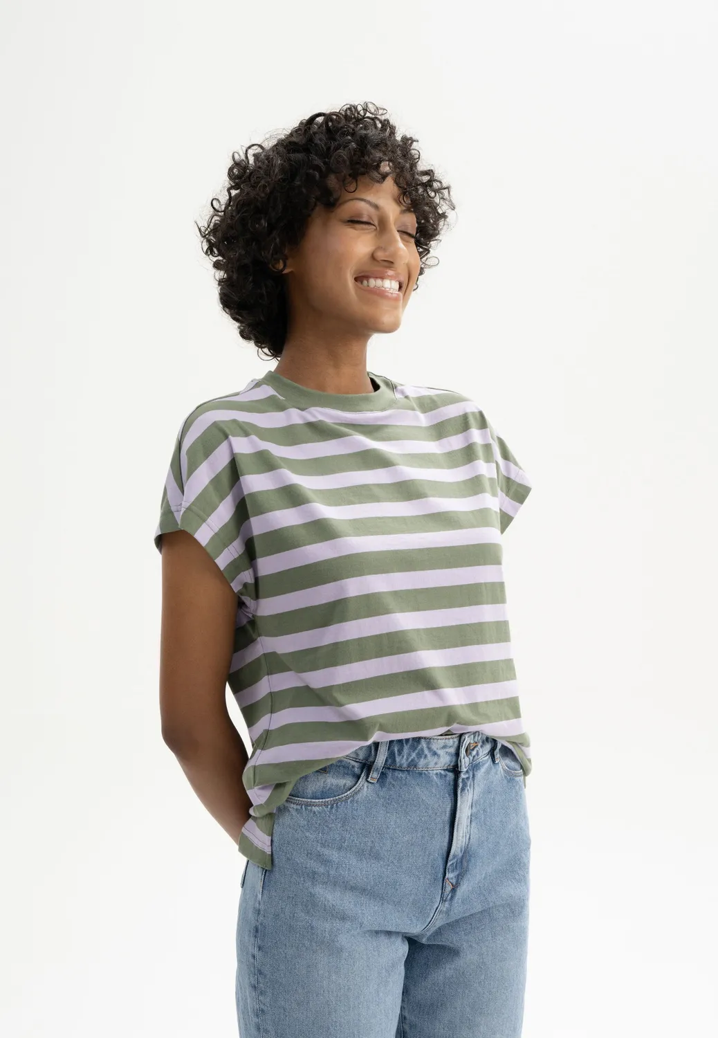 MELA MADHU Stripes T-Shirt marmeladen streifen aus Bio-Baumwolle
