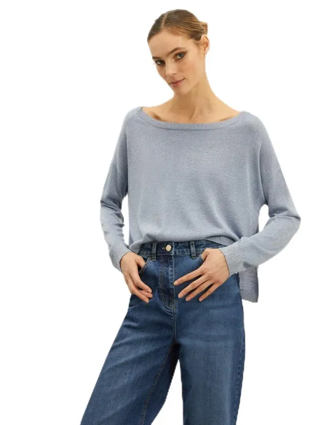Motivi Oversize-Lurex-Pullover Pullover Viskose Glitzer