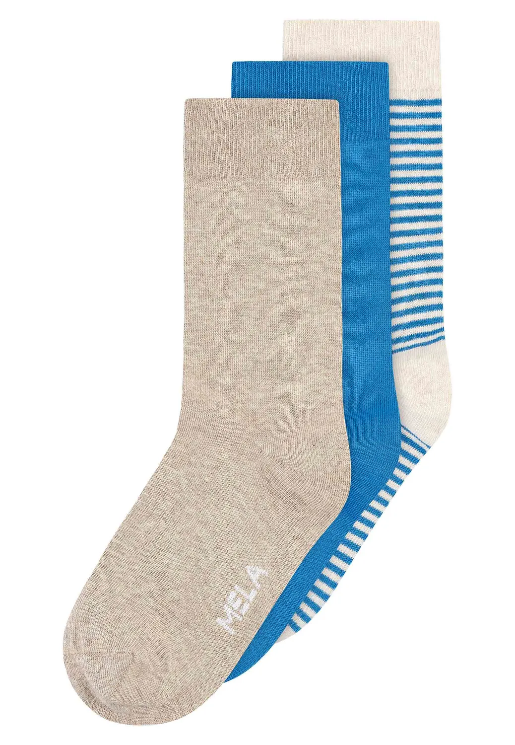 MELA Basic Socken 3 Paare weiß 39-42 Bio-Baumwolle