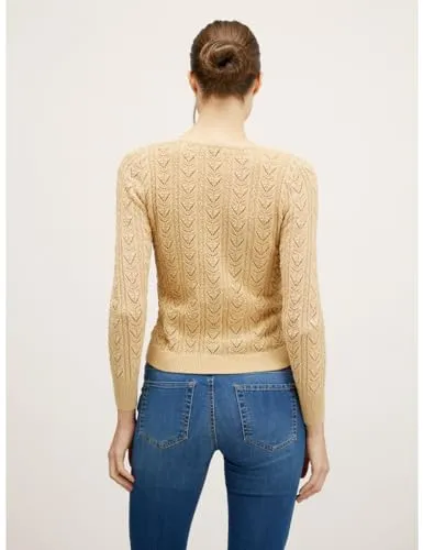 Motivi Spring Summer 24 Pullover V-Ausschnitt Lochmuster