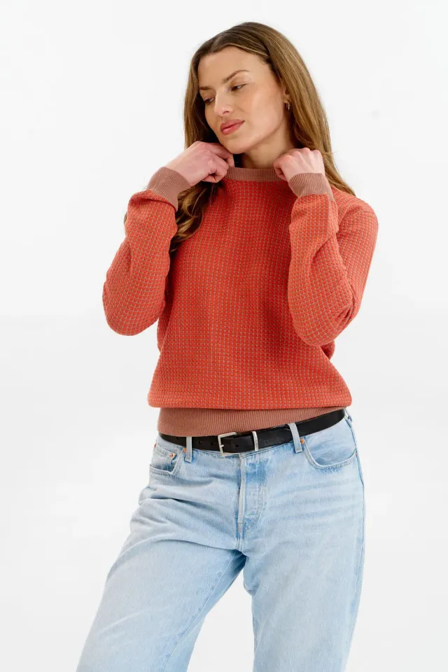 Komodo Hana Jumper Damen coffee-red Bio-Baumwolle