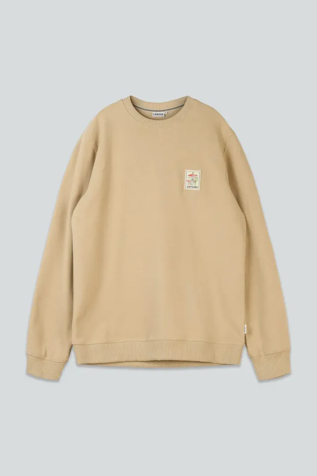 LAKOR Mushroom Trio Crewneck White Pepper Sweatshirt