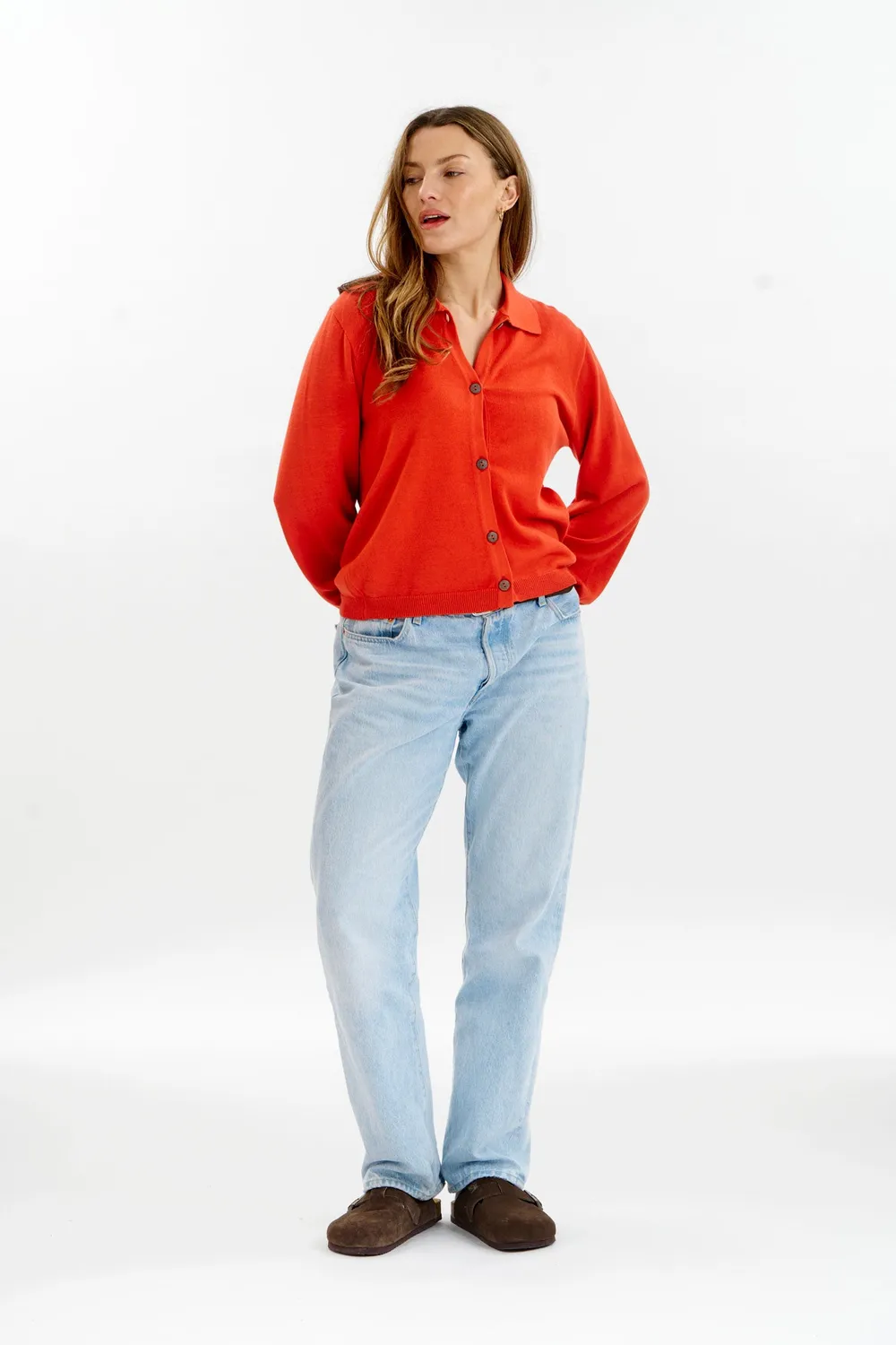 Komodo Nani Cardigan Rot Bio-Baumwolle