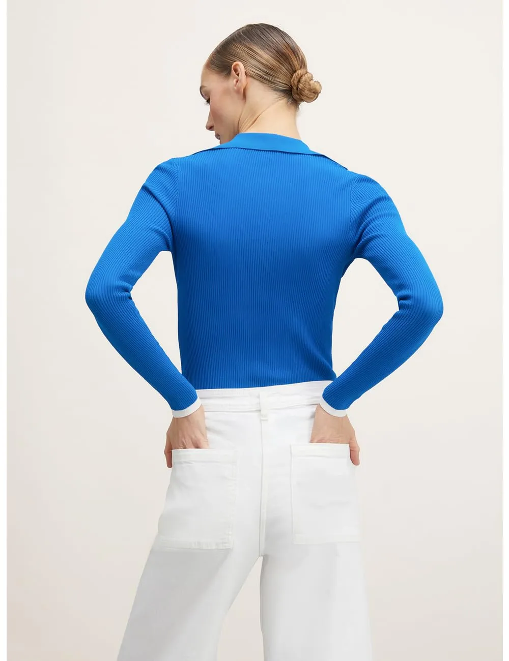 Motivi Rippenpullover Viskosegemisch Slim Kragen
