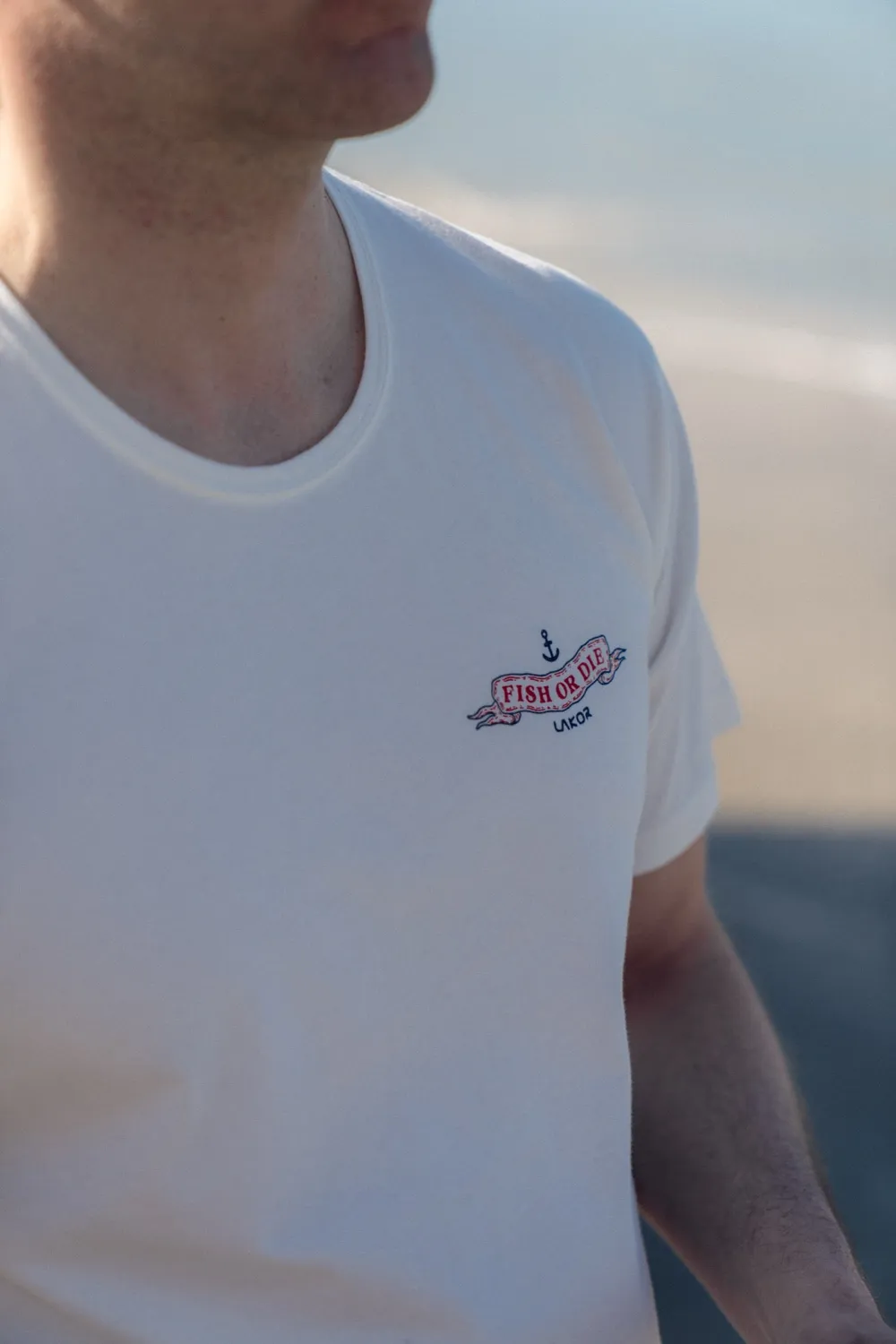 LAKOR The Smoking Salmon Back T-Shirt Star White Bio