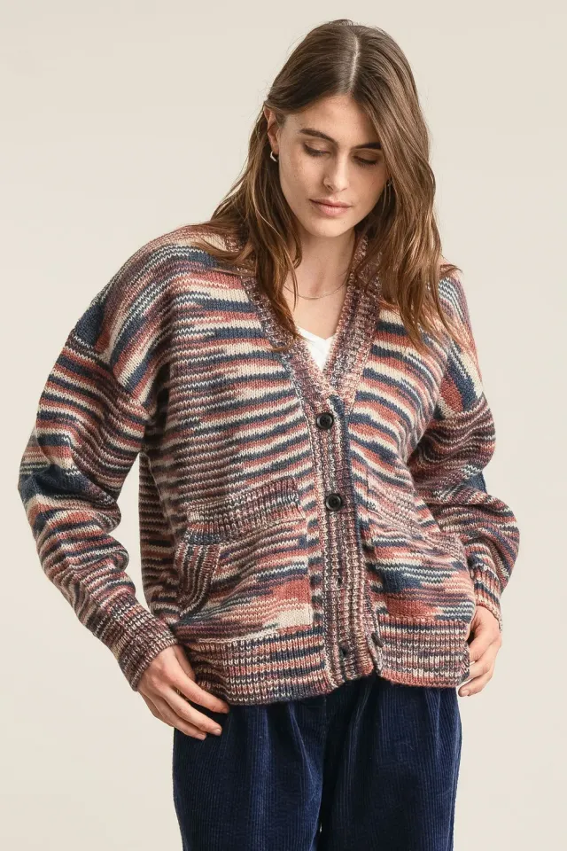 KOMODO HOPE Lambswool Cardigan Strickjacke Rosa Lammwolle