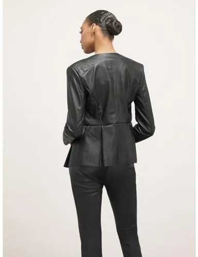 Motivi Peplum-Blouson Lederimitat mit Volant