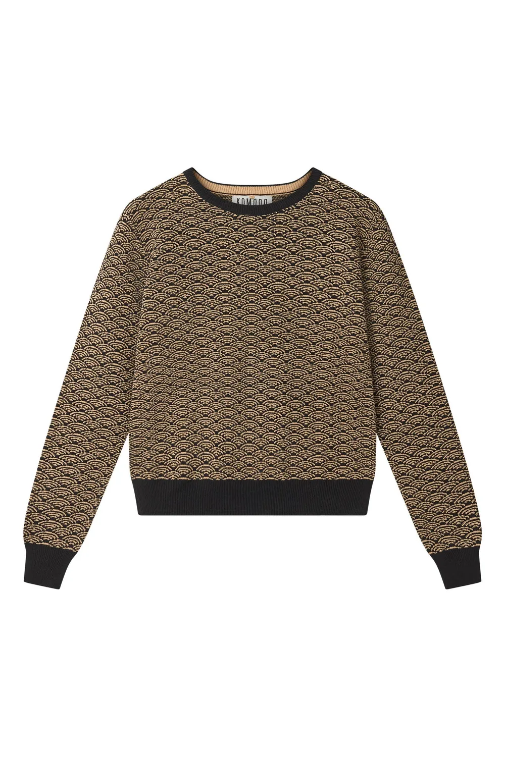 KOMODO TARA Pullover Schwarz Bio-Baumwolle Jacquard