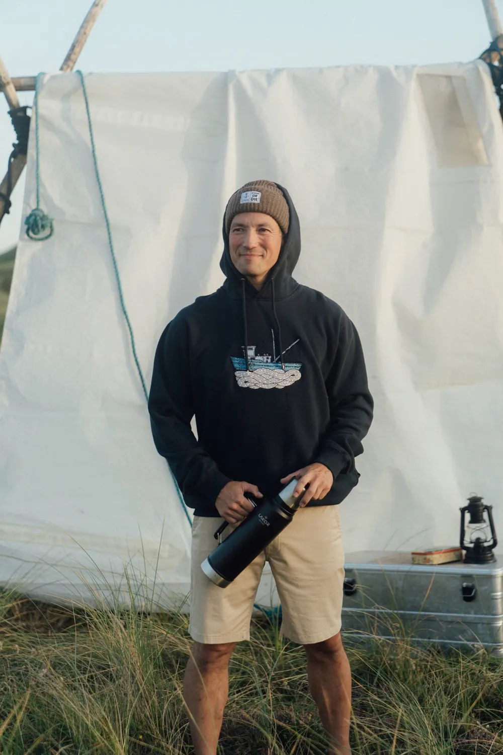 LAKOR Fishing Vessel Hoodie Blueberry Bio-Baumwolle