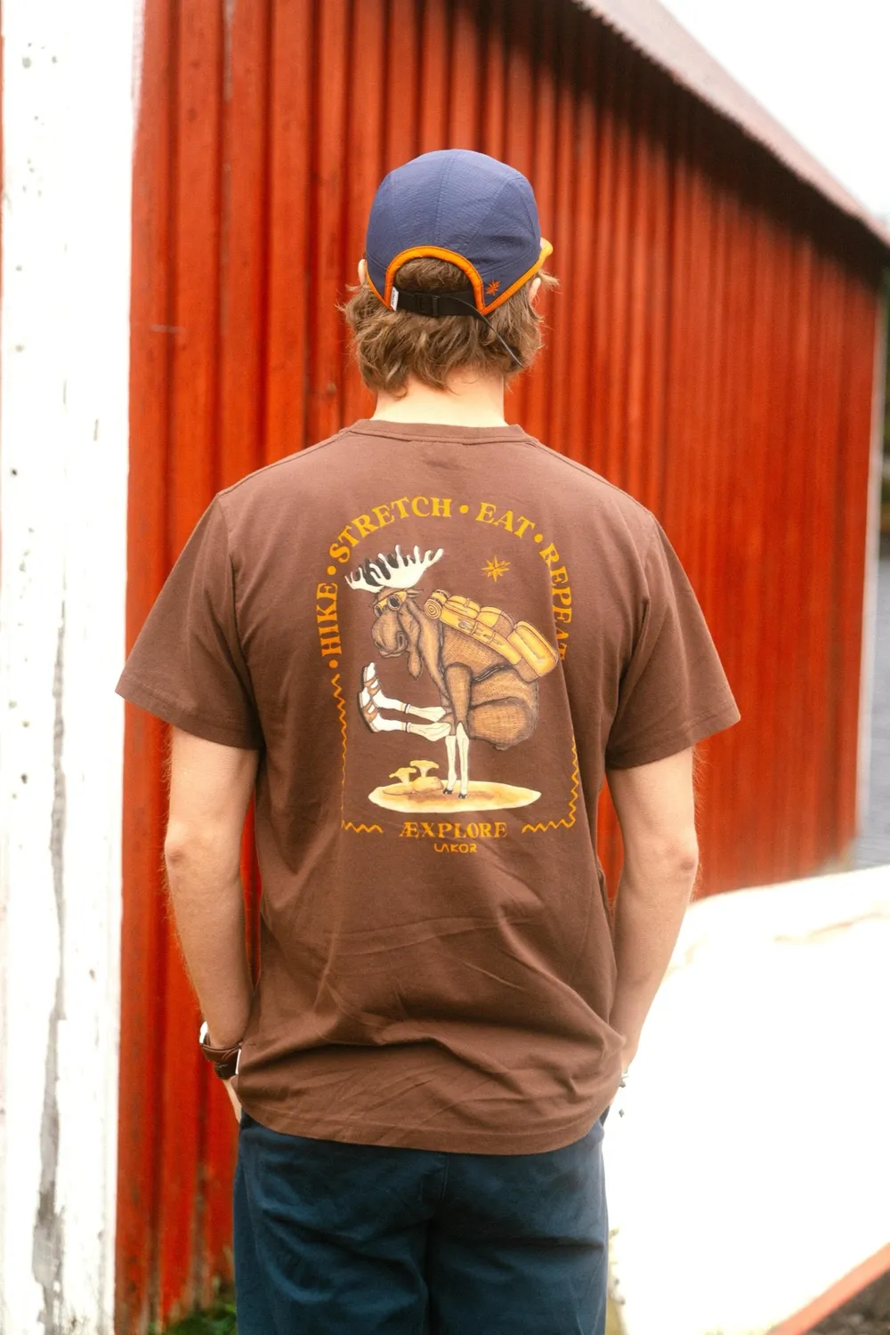 LAKOR Yoga Moose T-Shirt Chicory Coffee Bio