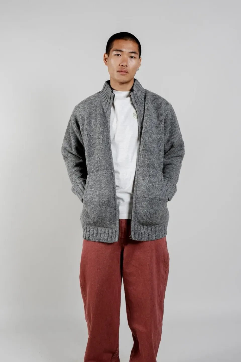 KOMODO BUNJI Wolljacke Grau Lammwolle Herren